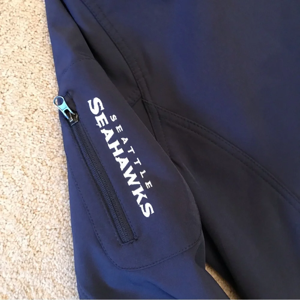 NFL Seattle Seahawks Stadium Jacket Adult Size Large Soft Shell Fleece Dark Blue - Picture 6 of 13